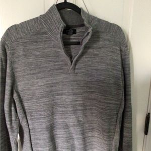 Alfani Regular Fit Quarter Zip Sweater Gray XL 100% cotton
